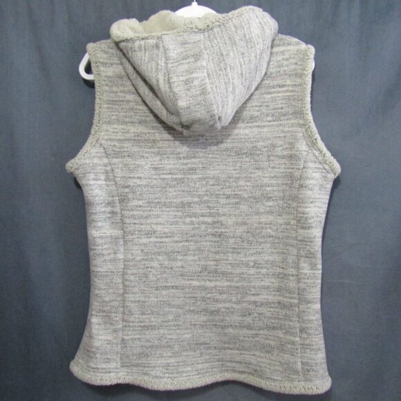 Kuhl Alaska Vest Fleece Sherpa Hooded Gray Cream Womens Size XL Full Zip Pockets - Picture 4 of 10